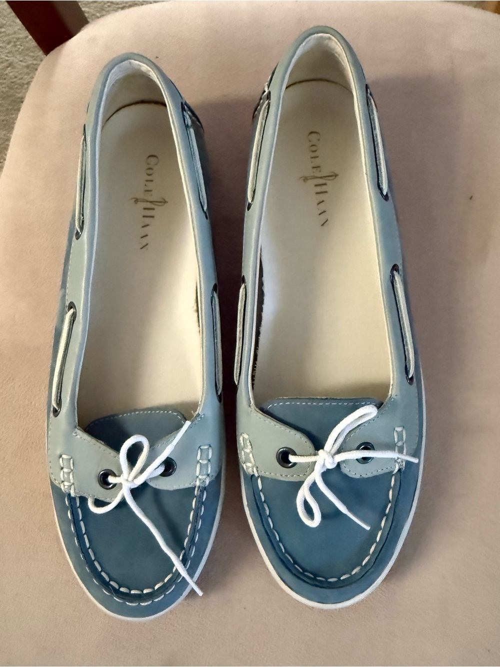 Cole Haan Blue Nubuck Leather Moccasin Loafers 9 boat Flats